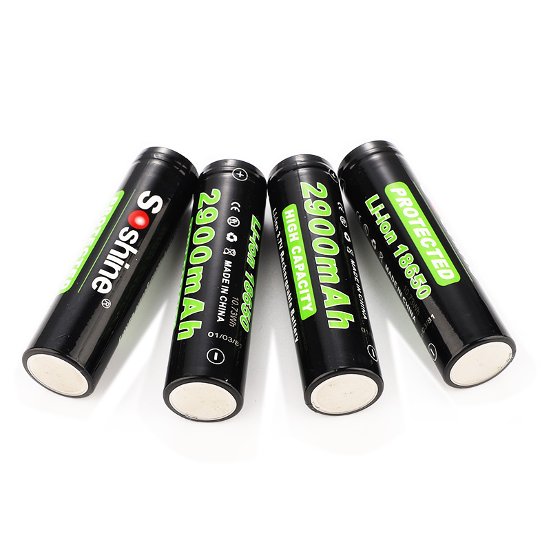 Soshine Li-ion 18650 Battery With Protected: 3.7V 2900mAh