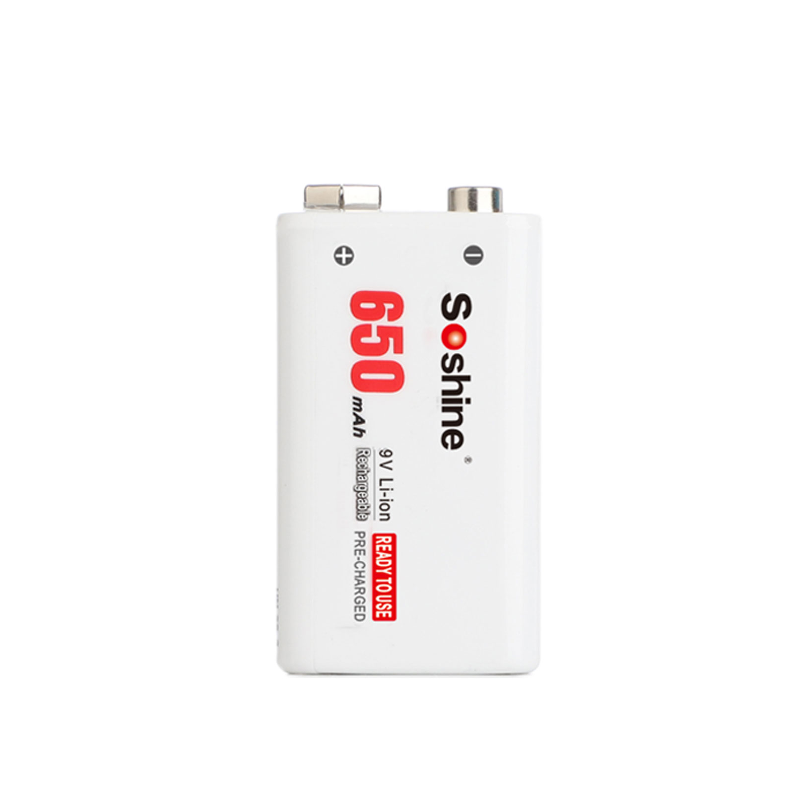 Soshine 9V Li-po Rechargeable Battery: 650mAh 7.4V