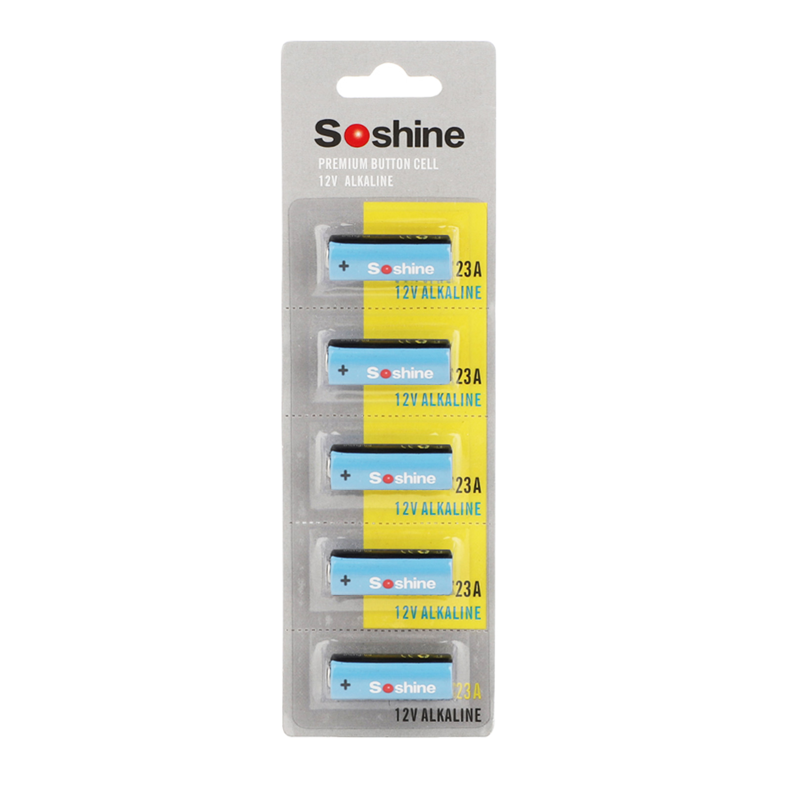 Soshine 23A Alkaline Battery 12V 8LR50 MN21 A23 21/23 23A MN21B (Pack of 5)